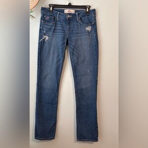 Hollister Distressed Blue Straight Leg Jeans Y2K true Low Rise Minimal stretch